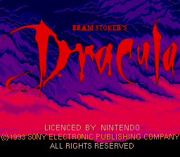 Bram Stoker's Dracula (USA) (Beta) Title Screen